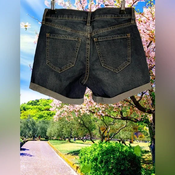 Old Navy Low-Rise Fitted Blue Jean Shorts Size 2 - Picture 2 of 4